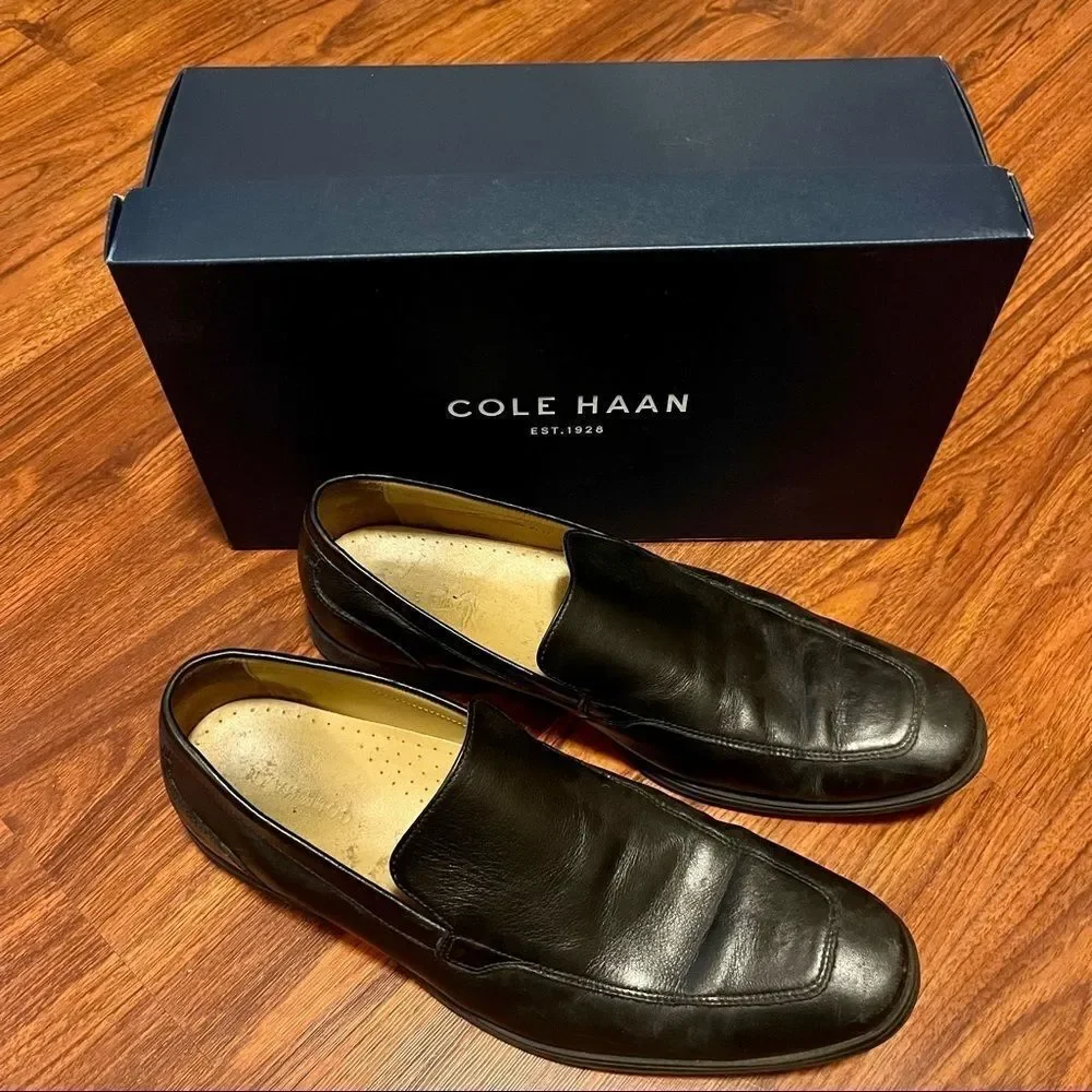 Cole Haan Black Leather Loafer Shoes Size 10.5M - Picture 2 of 7